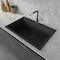 Ruvati 30"x20" Dual-Mnt Granite Composite Sgl Bowl Kitchen Sink, Blk RVG1030BK - alternate 1